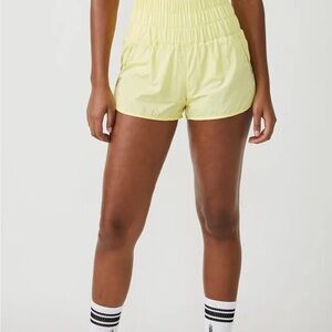 Free People Yellow The Way Home Shorts
